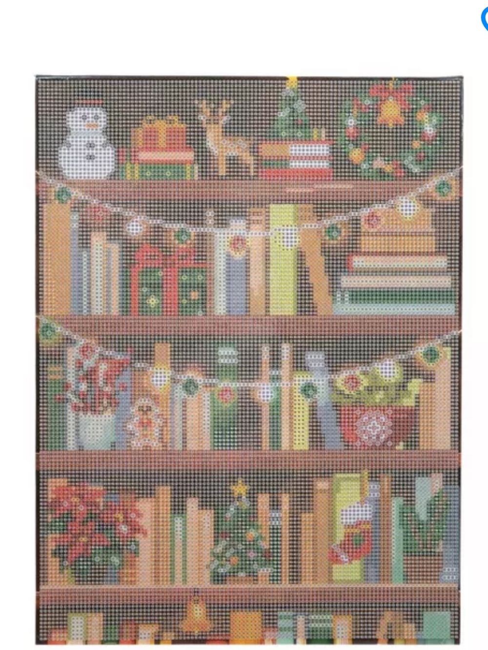 Holiday Bookshelf Diamond Art - Green and Red